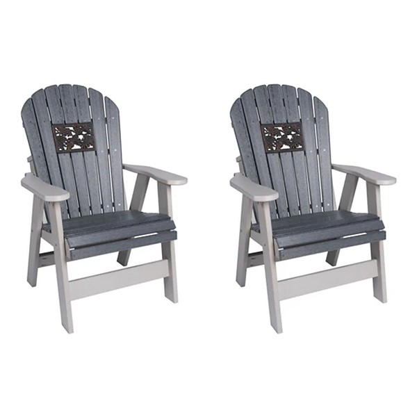 Painted Sky Designs Poly+ Patio Chairs with Pinecone Insert (set of 2)