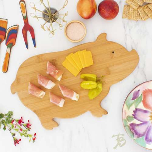 Totally Bamboo Pig Shaped Bamboo Serving and Cutting Board