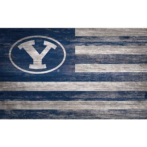 Fan Creations BYU Cougars Distressed Flag Sign