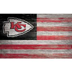 Kansas City Chiefs Team Flag Wooden Sign - Dynasty Sports & Framing