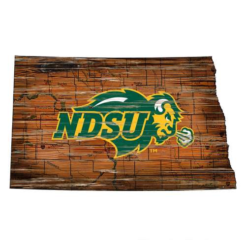 Fan Creations North Dakota State Bison Distressed State Sign