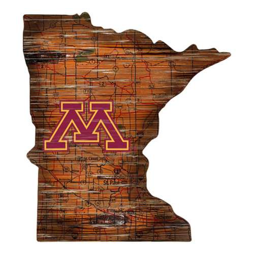 Fan Creations Minnesota Golden Gophers Distressed State Sign