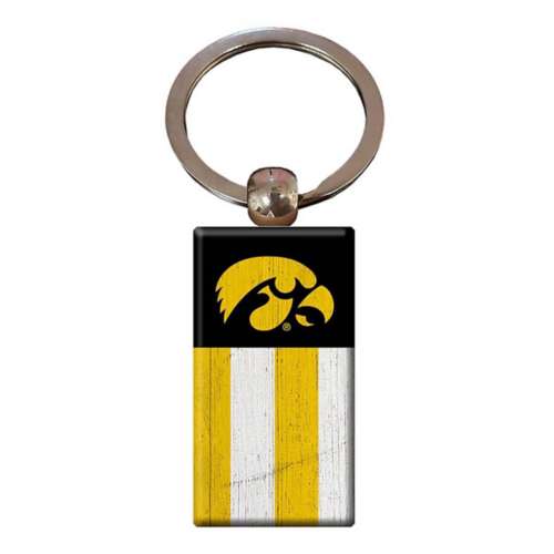 Fan Creations Iowa Hawkeyes Wooden Flag Key Chain