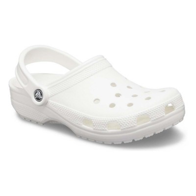 white crocs with gray fur