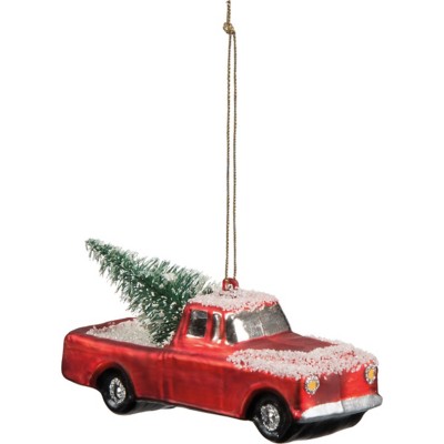Primitives by Kathy Small Truck Glass Ornament