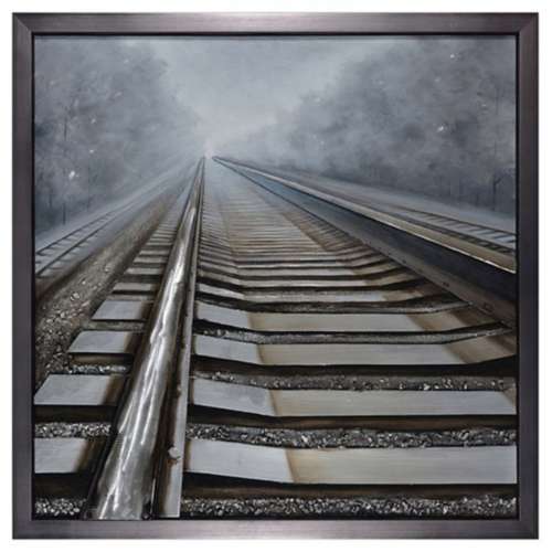 Crestview Collection Shining Way Railroad Track Canvas