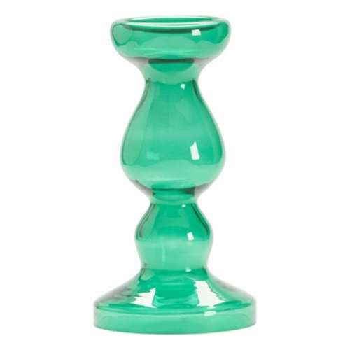Crestview Collection Miramar Emerald Blown Glass Pillar Candle Holder