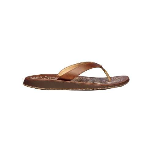 Women's OluKai Paniolo Leather Flip Flop running