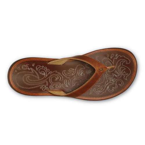 Women's OluKai Paniolo Leather Flip Flop Sandals