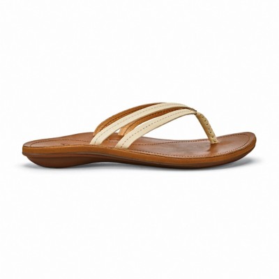 olukai leather flip flops womens