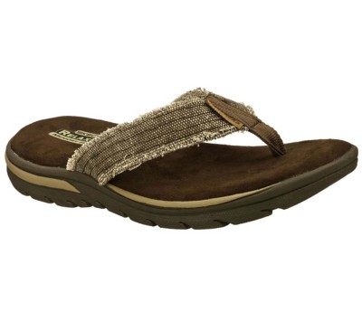 mens skechers flip flops memory foam