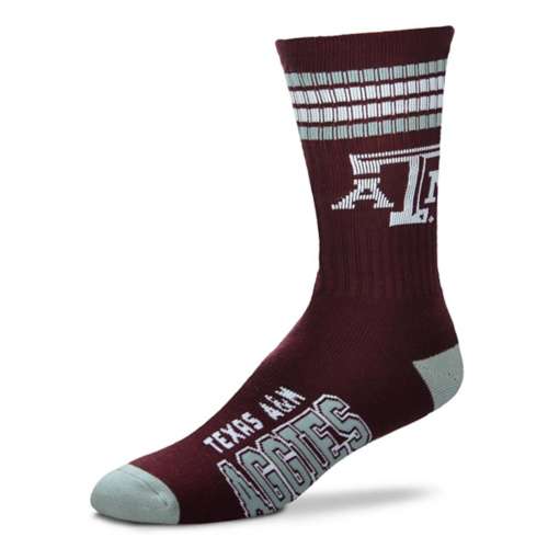 For Bare Feet Texas A&M Aggies 4 Stripe Deuce Crew Socks