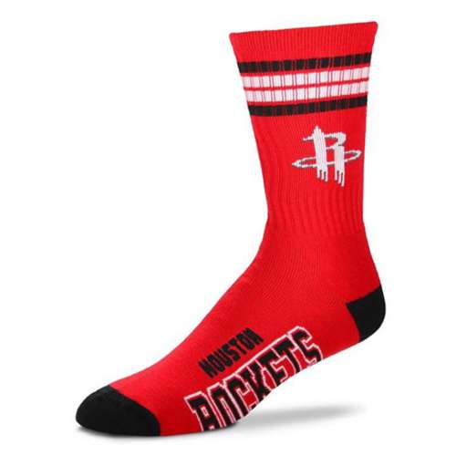 For Bare Feet Kids' Houston Rockets 4 Stripe Deuce Socks