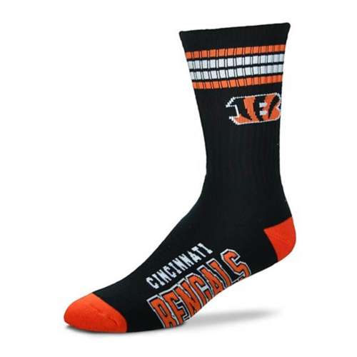 For Bare Feet Cincinnati Bengals 4 Stripe Crew Socks | SCHEELS.com