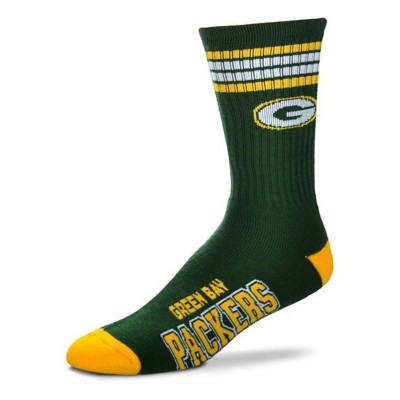 For Bare Feet Green Bay Packers 4 Stripe Deuce Socks