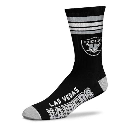 For Bare Feet Kids' Las Vegas Raiders 4 Stripe Deuce Crew Socks