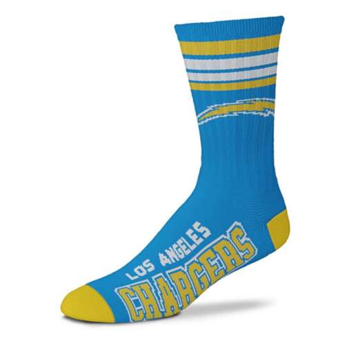 For Bare Feet Los Angeles Chargers 4 Stripe Deuce Crew Socks