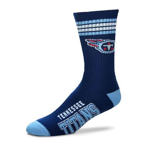 For Bare Feet Tennessee Titans 4 Stripe Crew Socks