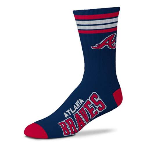 For Bare Feet Atlanta Braves 4 Stripe Deuce Socks