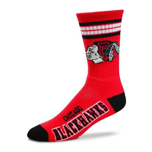 For Bare Feet Kids' Chicago Blackhawks 4 Stripe Deuce Socks