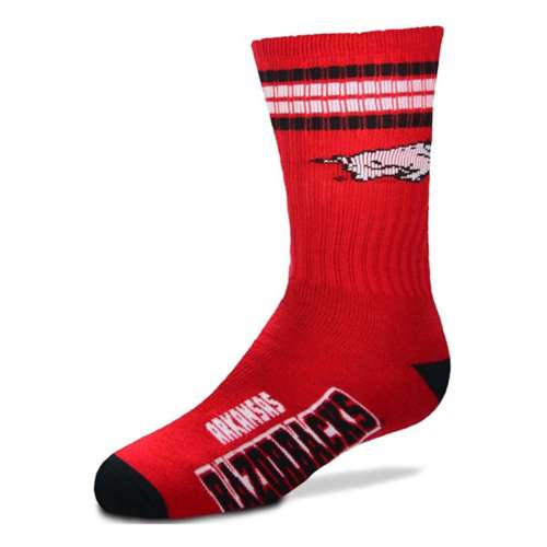 For Bare Feet Kids' Arkansas Razorbacks 4 Stripe Deuce Socks