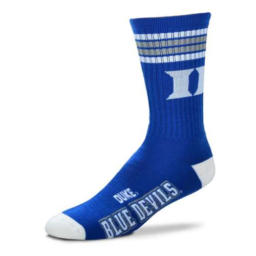 For Bare Feet Kids' Duke Blue Devils 4 Stripe Deuce Crew Socks