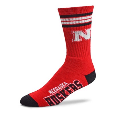 For Bare Feet Nebraska Cornhuskers 4 Stripe Deuce Crew Socks