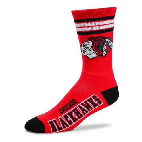 For Bare Feet Kids' Chicago Blackhawks 4 Stripe Deuce Socks
