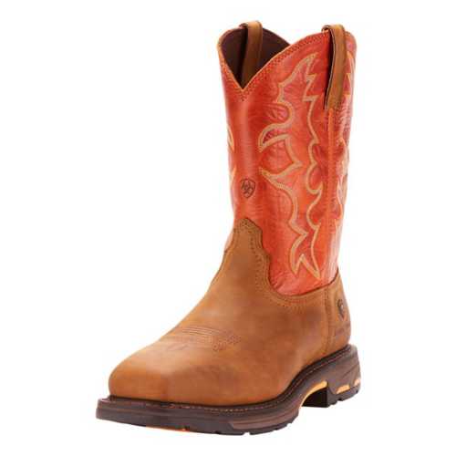 square toe steel toe work boots