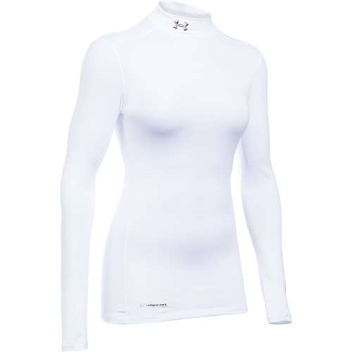 Under Armour Women's Cold Gear Fitted Mock Neck White Extra Small 