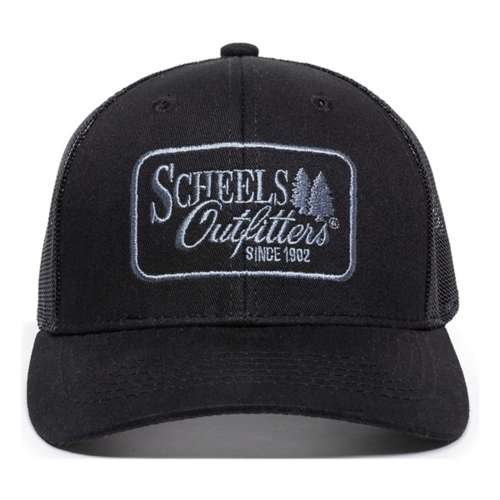 Adult Scheels Outfitters Black Graphic Trucker Snapback Hat