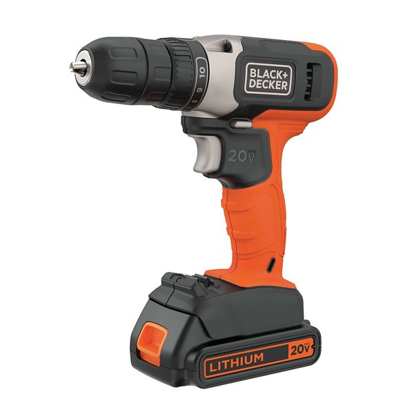 Black+Decker 20V 3/8 in Brushed Cordless Compact Drill Kit (Battery and Charger)