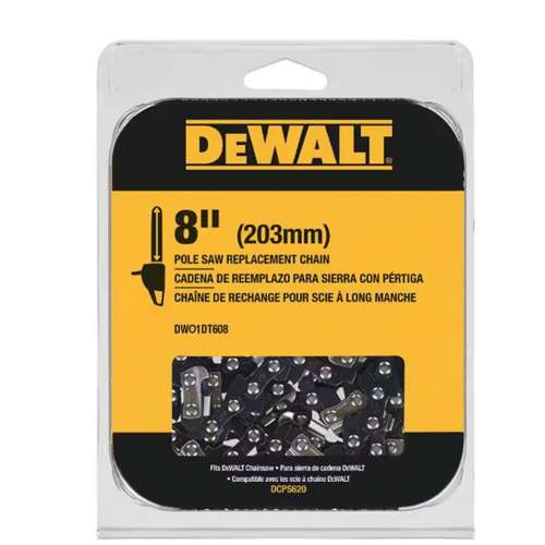 DeWALT 8" Replacement Pole and Chainsaw 34 Link Chain