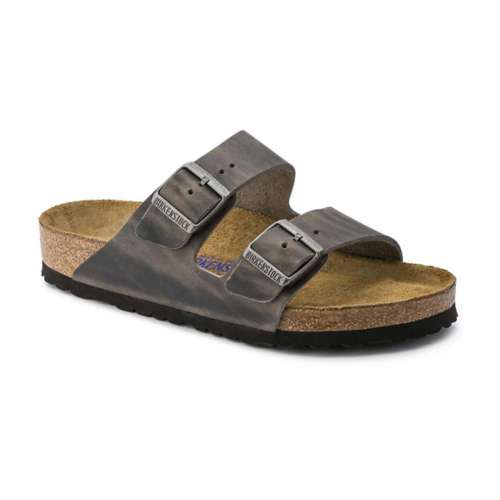 Women's Birkenstock Arizona Leather Soft Footbed Slide Sandals