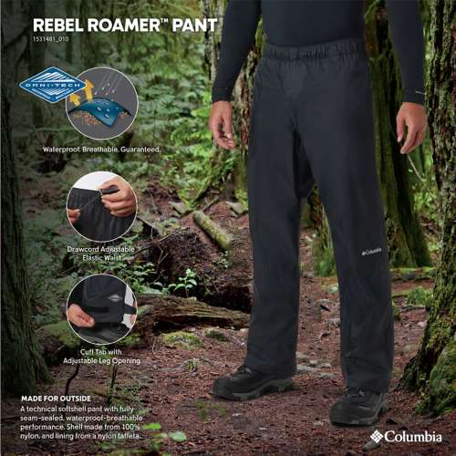 Men's Columbia Rebel Roamer Rain BLACK pants