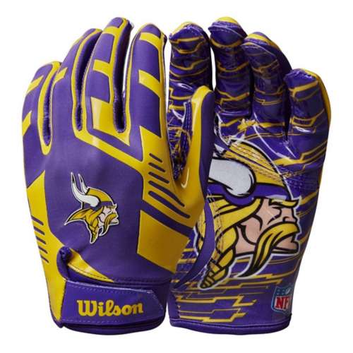 Kids Wilson NFL Stretch Fit Minnesota Vikings Football Receiver Gloves
