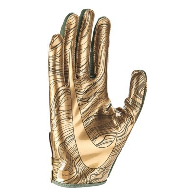 gold nike gloves football