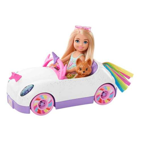 Barbie Club Chelsea Doll with Unicorn Car and Puppy Set