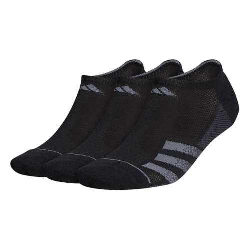 Men's adidas Superlite Stripe 3 No Show 3 Pack Crew Running Socks