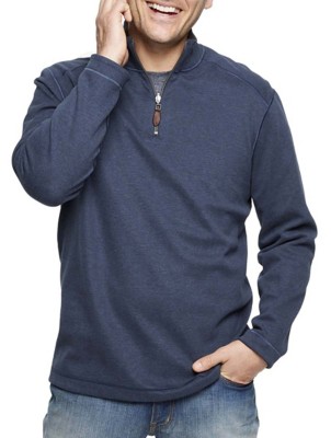 Men's Johnston & Murphy Reversible Solid 1/4 Zip Pullover