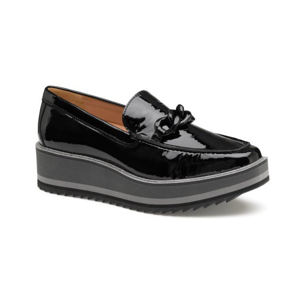 Women's Johnston & Murphy Gracelyn Chain Shoes Regular 7.5 Black Patent Leather