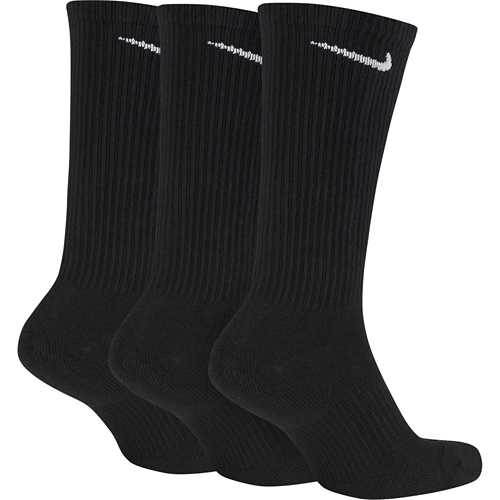 nike men's everyday plus cushion crew socks medium black white