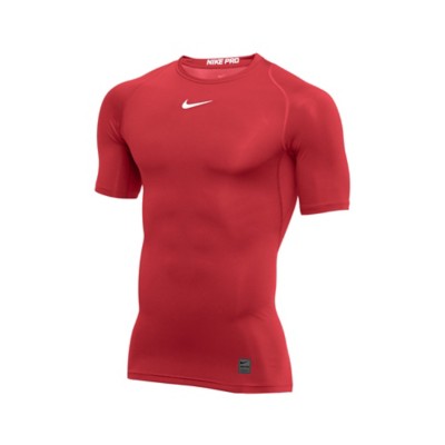 red nike compression shirt