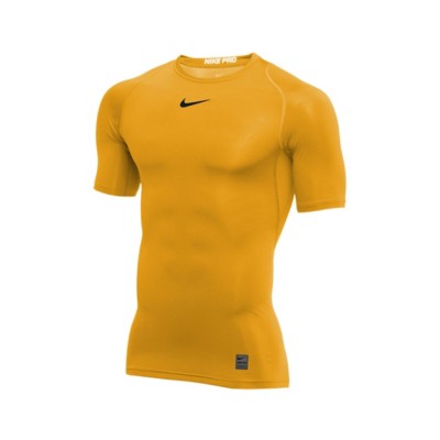 yellow nike compression shirt