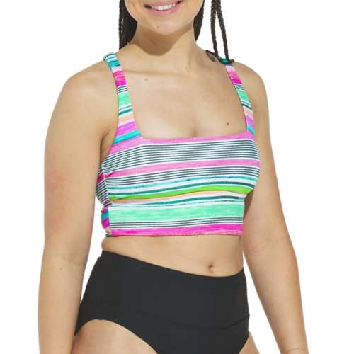 Women's Next La Jolla Stripe Modera Sport Swim Bikini Top