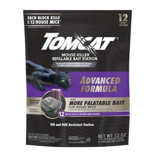 Tomcat Mouse Killer Refillable Bait Station - 12 Block Pack