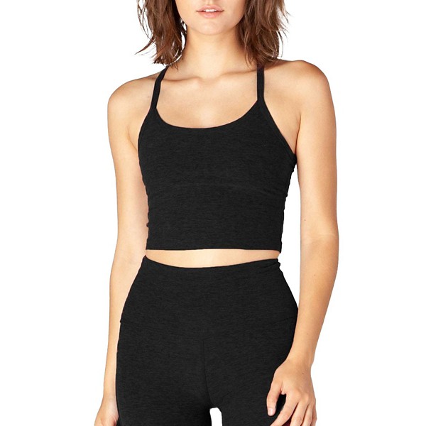 Women's Beyond Yoga Yoga Spacedye Crop Sports Bra Large Darkest Night