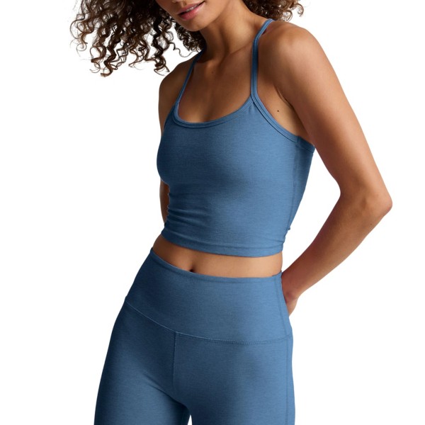 Women's Beyond Yoga Spacedye Crop Sports Bra XSmall Washed Denim