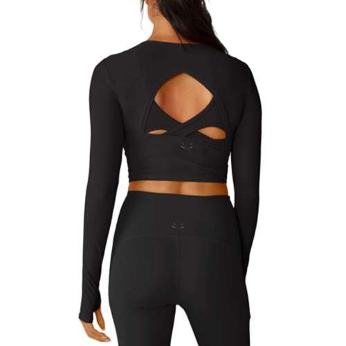 Women's Beyond Yoga Performance Knit Resilient Cropped Long Sleeve T-Shirt