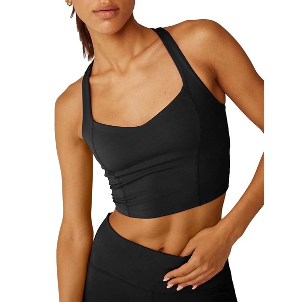 Women's Beyond Yoga Intensity Racerback Cropped Sports Bra Medium Black